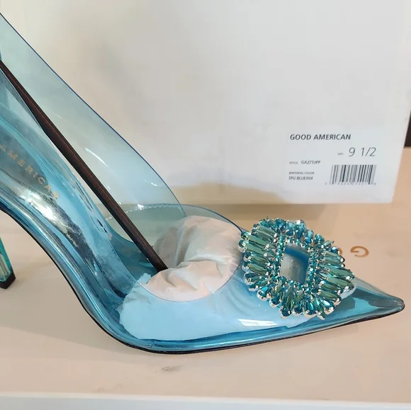 🆕️ GOOD AMERICAN - CINDER-F*CKING-RELLA PUMP - SIZE 9.5 - Blue - Picture 4 of 4